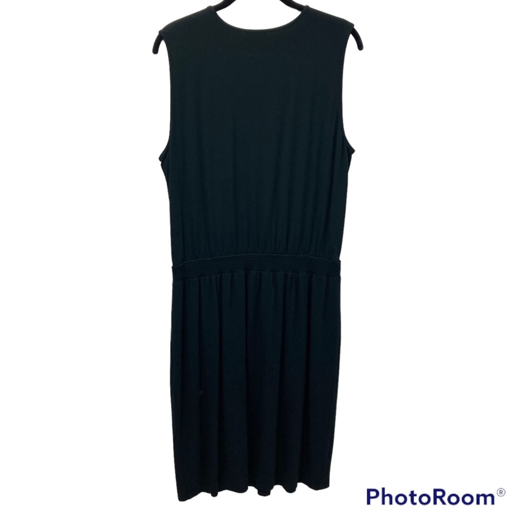 J Jill Wearever Collection Black Sleeveless Stetchy Dress Size LP